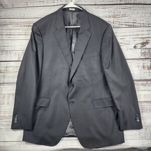 Peter Millar Mens 44R Black Blazer Sport Coat Wool Two Button Classic Jacket